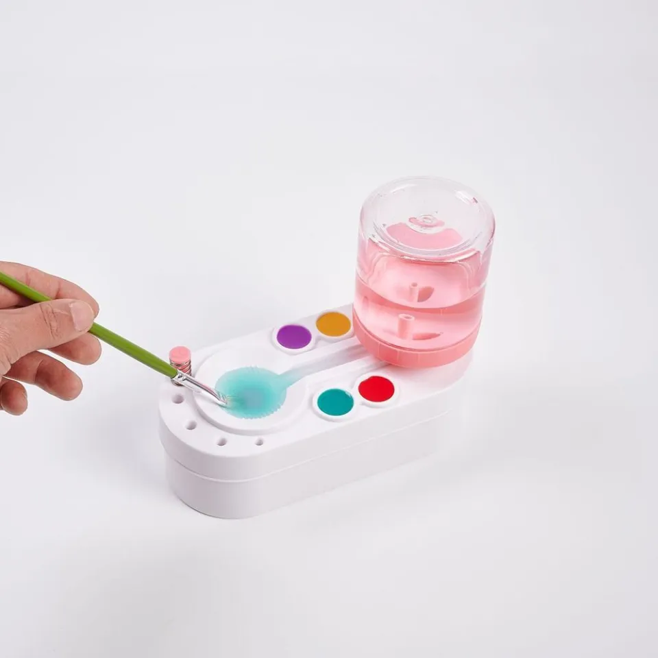 TINGTIAN Rinse Cup Watercolor Brush Rinser Water Cleaner Tank  Multifunctional Oil Painting Brush Cleaner Machine Cleaning Tool Paint  Water Dispenser Automatic Paintbrush Cleaner Outdoor Sketching
